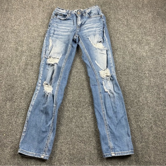 KanCan Denim - KANCAN Women’s Distressed Denim Jeans Straight Leg size: 23